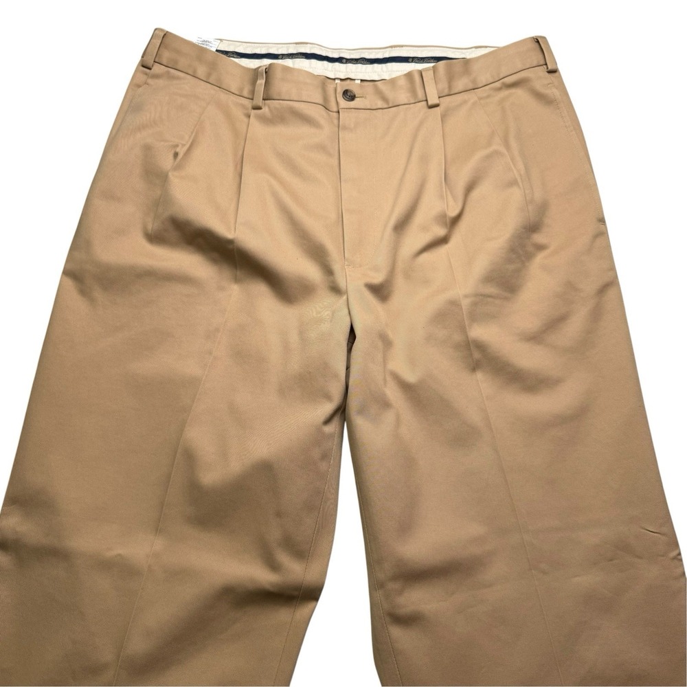 Brooks Brothers Pleated Khaki 38x34 Thompson Advantage Chino Cotton Pants